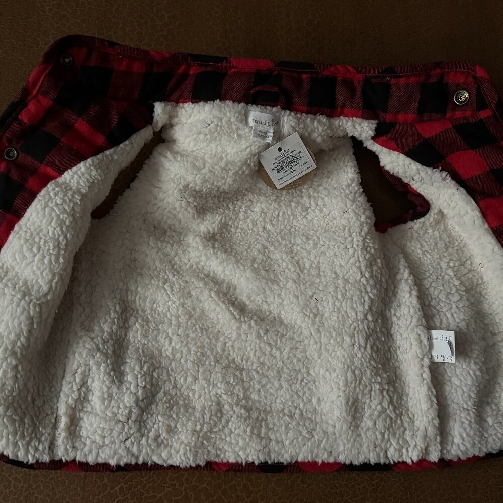 Mudpie baby vest - buffalo check - Small 12 - 18 month NWT - Picture 2 of 3